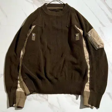 Sacai Mint 22SS Knit MA-1 Docking brown