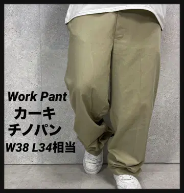 카키 치노 팬츠 워크 팬츠 W38 L34 상당