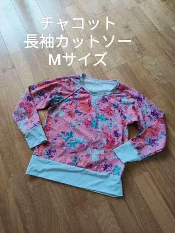 차코트 꽃무늬 긴팔 티셔츠 핑크 M