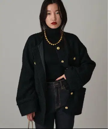 605t*새상품급 개럴개런트 라운지 드레스 울 혼방 트위드 자켓