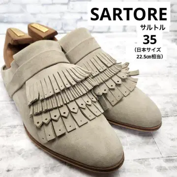 SARTORE 사토레 사보 샌들 뮬 스웨이드 프린지 35
