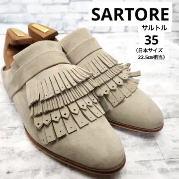 SARTORE 사토레 사보 샌들 뮬 스웨이드 프린지 35