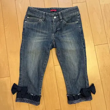 TO BE CHIC 리본 포함 데님 팬츠 38