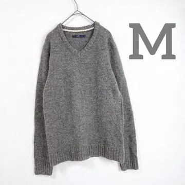 [ 차오패닉 ] V넥 스웨터 차콜 그레이 남성용 M 두꺼운 원단 니트