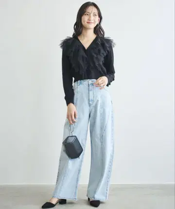 릴리안 캐럿 커브 데님 팬츠