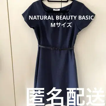 NATURAL BEAUTY BASIC 네이비 원피스 M 반팔 새상품급
