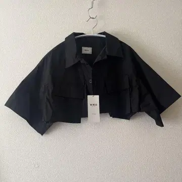 W.W.G 블랙 크롭 셔츠 M