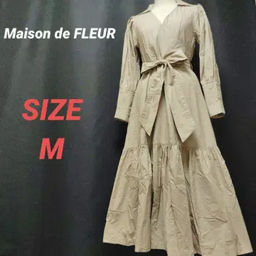 Maison de FLEUR 롱 원피스 플레어 카슈쿨 허리 벨트