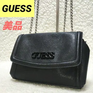 새상품급 GUESS 게스 숄더백 체인 끈 빅 로고 블랙