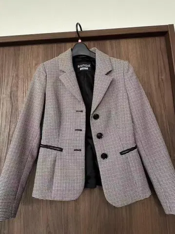 BOUTIQUE 체크 무늬 테일러드 자켓 36