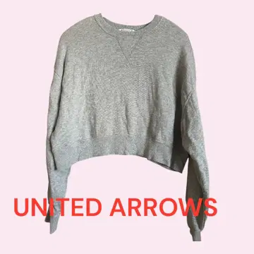UNITED ARROWS 그레이 크롭 맨투맨 당일 발송