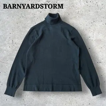 BARNYARDSTORM 밴야드 스톰 실크 혼방 터틀 니트 블랙