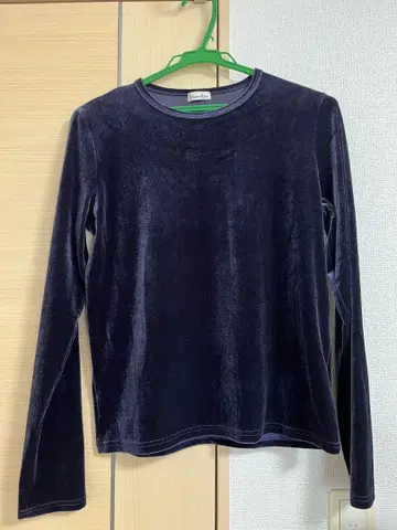 스티븐 앨런 퍼플 긴팔 벨로아 티셔츠