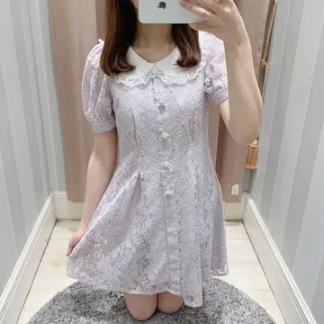 evelyn 옷깃 레이스OP 원피스 핑크