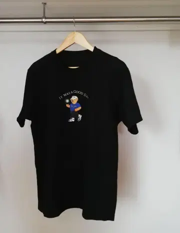 90s POLO Bear IT WAS A GOOD DAY 티셔츠 블랙