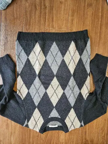 아가일 무늬 니트 스웨터 L