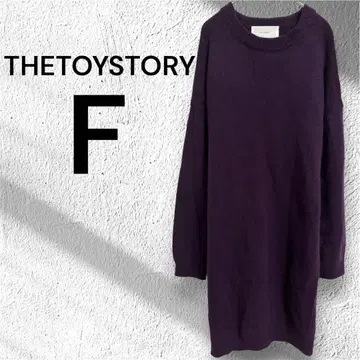 THETOYSTORY 니트 스웨터 롱 튜닉 긴팔 보라색