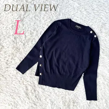 DUAL VIEW 비대칭 네이비 니트 스웨터 L