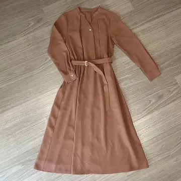 N 내추럴 뷰티 베이직 브라운 벨트 원피스
