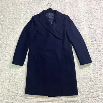 +J UNIQLO 캐시미어 블렌드 체스터 코트 오버 사이즈 네이비