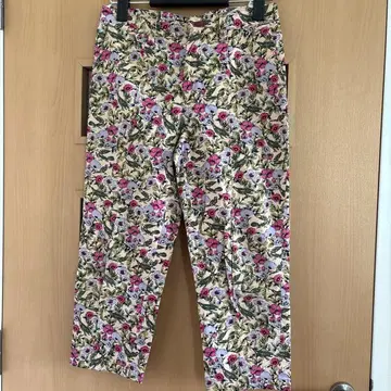 YUKI TORI 꽃무늬 코튼 팬츠 38 일본제