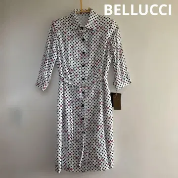 택 포함 BELLUCCI  원피스 38 핑크 도트 면