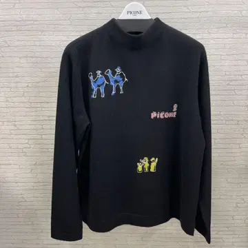 PICONE 블랙 하이넥 캐시미어 니트