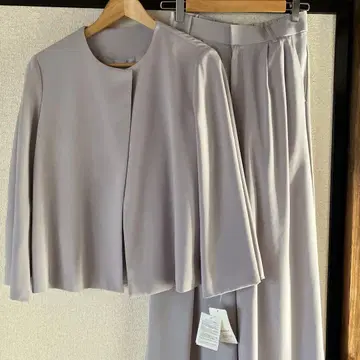 연보라 노카라 자켓 와이드 팬츠 셋업