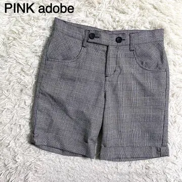 PINK adobe 그레이 컬러 체크 무늬 하프 팬츠