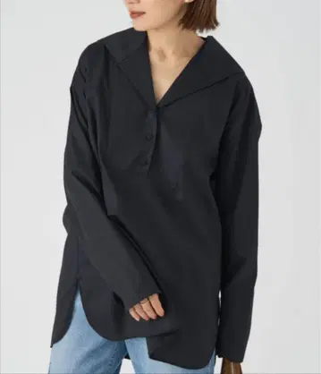 IENA 이에나 세일러 컬러 드레스 셔츠 블랙 2025AW 미사용품