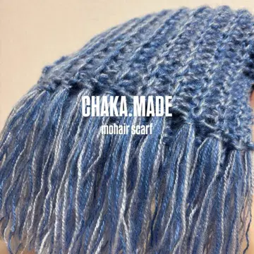 모헤어 머플러 손뜨개질 니트 핸드메이드