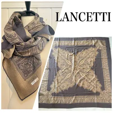 LANCETTI 페이즐리 무늬 정사각형 대형 스카프