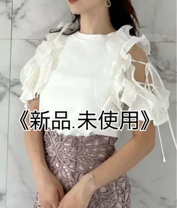 SNIDEL 플리츠 프릴 컷 풀오버