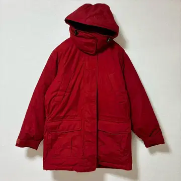 LAND'S END 랜드스엔드 후드 부착 다운 자켓 아우터 빨간색 XS