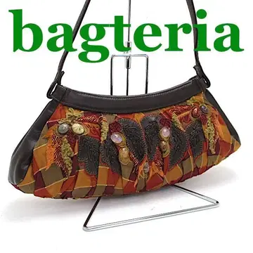 bagteria 바그테리아 나뭇잎 자수 스톤 원 숄더백 새상품급