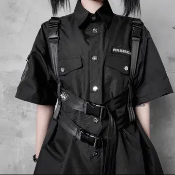 [ 하네스 ] 블랙 블랙 액세서리 벨트 지뢰 서브컬쳐 서스펜더