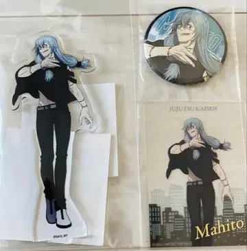 주술회전 마히토 아크릴 스탠드 캔뱃지 금박 클리어 카드