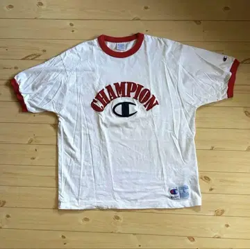 Champion 링거 T셔츠/화이트/레드 T셔츠 L 사이즈