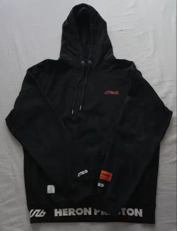 HERON PRESTON 블랙 후드티