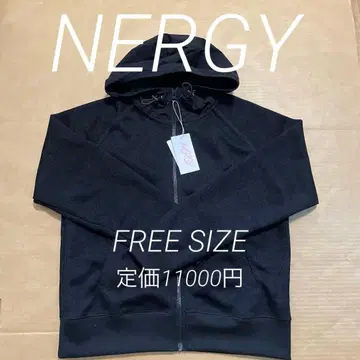 NERGY 나지 여성용 프리 사이즈 후드티 리브 블랙 긴팔