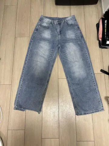 가격 인하 S 사이즈 블루 와이드 데님