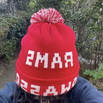 빨간색 니트 모자 XMAS 폼폼 포함