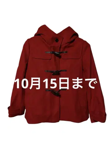 빨간색 더플 코트 후드 있음 숏 기장