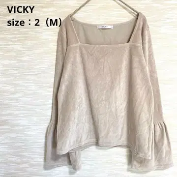 VICKY 플레어 슬리브 벨로아 풀오버 [ M ] 스퀘어넥 1306