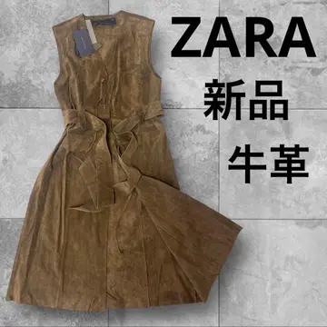 [ 새상품 ] ZARA 소가죽 스웨이드 롱 베스트