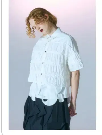 새상품급 엔폴드 개더 블라우스 38