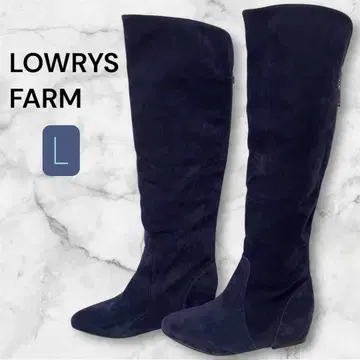 LOWRYSFARM 인힐 니하이 부츠 네이비 2way 부츠