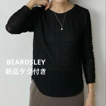 택 포함 새상품 비어즐리 BEARDSLEY 시어 프릴 T셔츠 블랙 가을