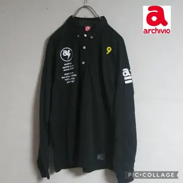 새상품급 archivio 피케 셔츠 긴팔 블랙 버튼 다운