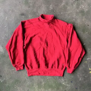 RUSSELL ATHLETIC USA제 하이코튼 모크넥 무지 레드